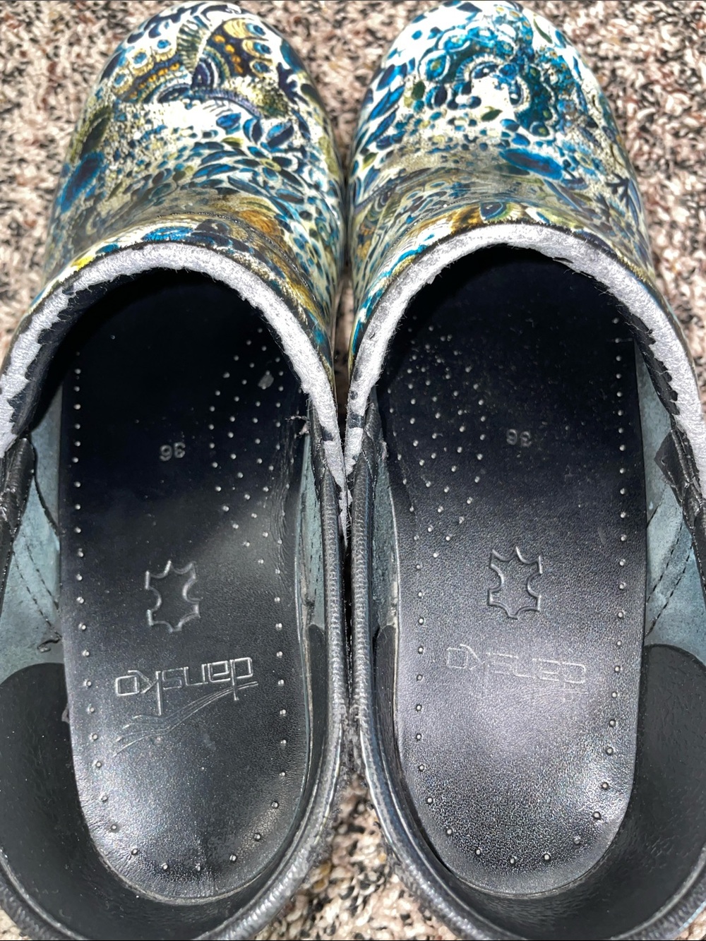 Dansko Leather Floral Paisley Peacock  Women's Nursing Clogs Size 36 | NWOT - Picture 5 of 5